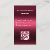 Carte De Visite Logo rose bourgogne Code Qr médias sociaux (Dos)