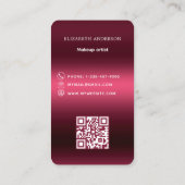 Carte De Visite Logo rose bourgogne Code Qr médias sociaux (Dos)