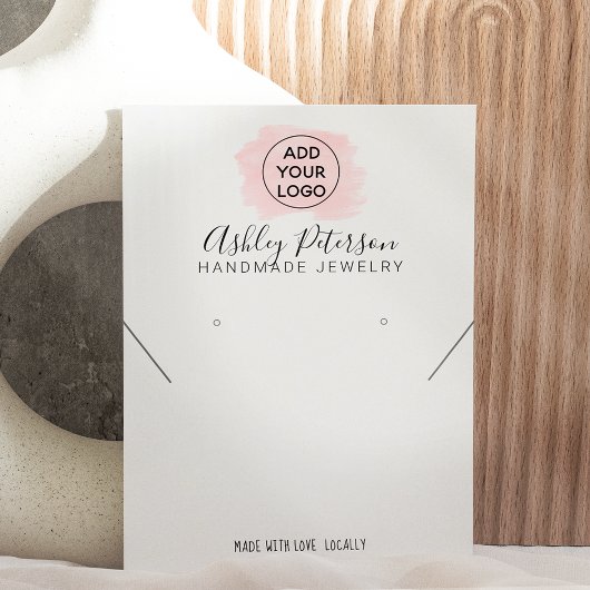 Carte De Visite logo rose brosse bijoux collier d'oreille