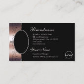 Carte De Visite Logo Rose de luxe Gold Black Squigglé Bijoux (Dos)