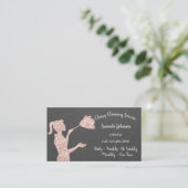 Carte De Visite Logo Rose des services de nettoyage classique Maid (Debout devant)