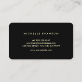 Carte De Visite Logo rose Faux Gold Foil Élégant Noir simple (Dos)