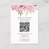Carte De Visite Logo rose floral bijoux collier d'oreille code Qr (Dos)