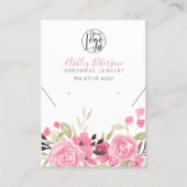 Carte De Visite Logo rose floral bijoux collier d'oreille code Qr (Devant)