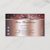 Carte De Visite Logo rose Gold Burgundy Parties scintillant Bijoux (Dos)