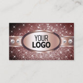 Carte De Visite Logo rose Gold Burgundy Parties scintillant Bijoux (Devant)