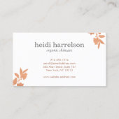 Carte De Visite Logo rose Gold Floral en blanc (Dos)