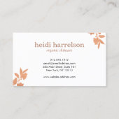 Carte De Visite Logo rose Gold Floral sur Black (Dos)