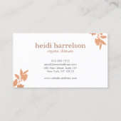 Carte De Visite Logo rose Gold Floral sur Peach (Dos)