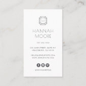 Carte De Visite Logo rose Gold Gem Monogram | Bijoux (Dos)