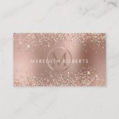 Carte De Visite Logo rose Gold Parties scintillant Monogram (Devant)