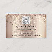Carte De Visite Logo rose Gold Pink Confetti Drio QR CODE (Dos)