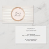Carte De Visite Logo Rose Gold Sequin Rose Chic (Devant / Derrière)