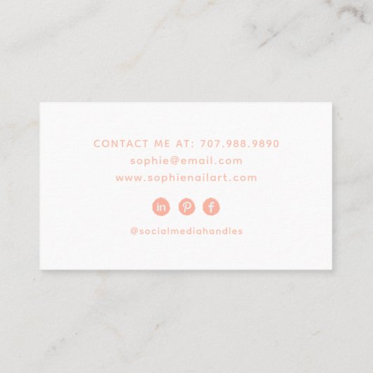 Carte De Visite Logo rose Nail Tech (Dos)