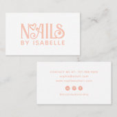 Carte De Visite Logo rose Nail Tech (Devant / Derrière)