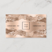 Carte De Visite Logo rose or agate marbre code QR (Devant)