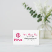 Carte De Visite Logo rose Parfaitement Posh (Debout devant)