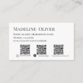 Carte De Visite Logo rose QR Code Instagram (Dos)