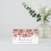 Carte De Visite Logo rose Rose White Event Planner QR CODE (Debout devant)