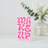 Carte De Visite logo rose super qr code maquillage (Debout devant)