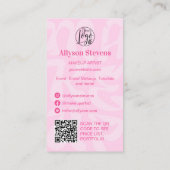 Carte De Visite logo rose super qr code maquillage (Dos)