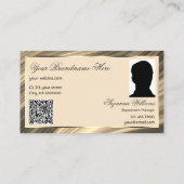 Carte De Visite Logo Royal Beige Gold de luxe Photo QR Code (Dos)