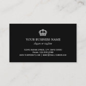 Carte De Visite Logo Royal Crown Élégant Gold Black White Stripes (Dos)