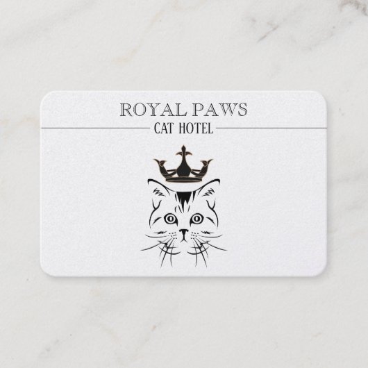 Carte De Visite Logo royal d'hôtel de chat (Devant)