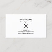Carte De Visite Logo Rustic Crossed Fork Knife (Dos)