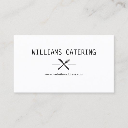 Carte De Visite Logo Rustic Crossed Fork Knife (Devant)