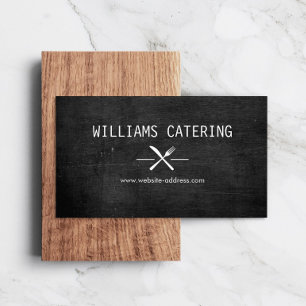 Carte De Visite Logo Rustic Crossing Fork Couteau Bois Noir
