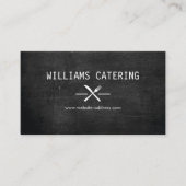 Carte De Visite Logo Rustic Crossing Fork Couteau Bois Noir (Devant)