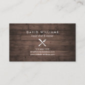 Carte De Visite Logo Rustic Crossing Fork Couteau Distressed Wood  (Dos)