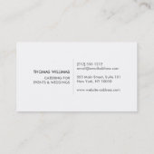 Carte De Visite Logo Rustic Fork & Knife pour Chefs & Restaurants (Dos)