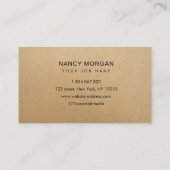 Carte De Visite Logo Rustic Kraft Business Card (Dos)