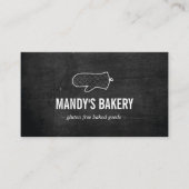 Carte De Visite Logo Rustic Oven Mitt sur bois noir pour boulanger (Devant)