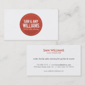 Carte De Visite Logo Rustic Red Circle pour la restauration, boula (Devant / Derrière)