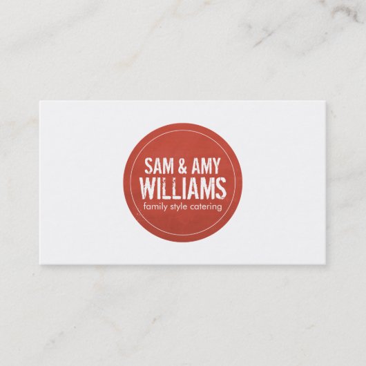 Carte De Visite Logo Rustic Red Circle pour la restauration, boula (Devant)