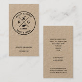 Carte De Visite Logo Rustic sur Trend |Société de café artistique (Devant / Derrière)