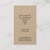Carte De Visite Logo Rustic sur Trend |Société de café artistique (Dos)