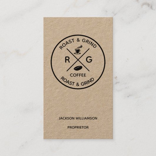 Carte De Visite Logo Rustic sur Trend |Société de café artistique (Devant)