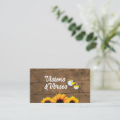 Carte De Visite Logo Rustic Wood & Sunflower Maker (Debout devant)