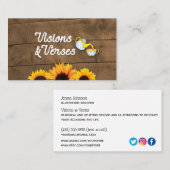 Carte De Visite Logo Rustic Wood & Sunflower Maker (Devant / Derrière)