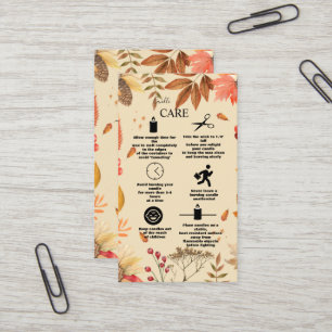 Carte De Visite Logo Rustique Automne Floral Watercolor