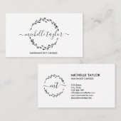 Carte De Visite Logo rustique classique de courroie de lavande (Devant / Derrière)