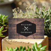 Carte De Visite Logo Rustique Crossed Fork Couteau Logo Distressed
