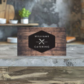 Carte De Visite Logo Rustique Crossed Fork Couteau Logo Distressed
