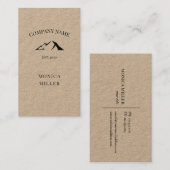 Carte De Visite Logo rustique de montagne kraft (Devant / Derrière)