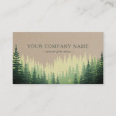 Carte De Visite Logo Rustique Forêt de Pins Faux Kraft (Devant)