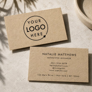 Carte De Visite Logo Rustique Kraft Professionnel d'entreprise m